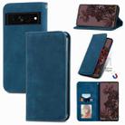 For Google Pixel 7 Pro 5G Retro Skin Feel Magnetic Leather Phone Case(Blue) - 1