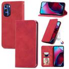 For Motorola Moto G Stylus 5G 2022 Retro Skin Feel Magnetic Leather Phone Case(Red) - 1