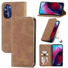 For Motorola Moto G Stylus 5G 2022 Retro Skin Feel Magnetic Leather Phone Case(Brown) - 1