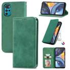 For Motorola Moto G22 Retro Skin Feel Magnetic Leather Phone Case(Green) - 1