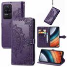 For Xiaomi Redmi K40S Mandala Flower Embossed Leather Phone Case(Purple) - 1