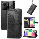 For Xiaomi Redmi 10A Mandala Flower Embossed Leather Phone Case(Black) - 1