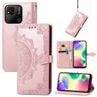 For Xiaomi Redmi 10A Mandala Flower Embossed Leather Phone Case(Rose Gold) - 1