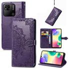 For Xiaomi Redmi 10A Mandala Flower Embossed Leather Phone Case(Purple) - 1