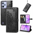 For OPPO Realme C31 Mandala Flower Embossed Leather Phone Case(Black) - 1