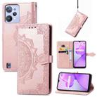 For OPPO Realme C31 Mandala Flower Embossed Leather Phone Case(Rose Gold) - 1