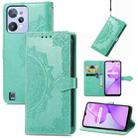 For OPPO Realme C31 Mandala Flower Embossed Leather Phone Case(Green) - 1