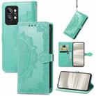 For OPPO Realme GT2 Pro Mandala Flower Embossed Leather Phone Case(Green) - 1