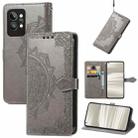 For OPPO Realme GT2 Pro Mandala Flower Embossed Leather Phone Case(Gray) - 1