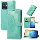 For vivo Y55 5G Mandala Flower Embossed Leather Phone Case(Green) - 1