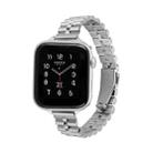 Half-Round Three-Bead Metal Watch Band For Apple Watch Ultra 49mm / Series 8&7 45mm / SE 2&6&SE&5&4 44mm / 3&2&1 42mm(Silver) - 1