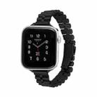 Half-Round Three-Bead Metal Watch Band For Apple Watch Ultra 49mm / Series 8&7 45mm / SE 2&6&SE&5&4 44mm / 3&2&1 42mm(Black) - 1