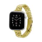 Half-Round Three-Bead Metal Watch Band For Apple Watch Ultra 49mm&Watch Ultra 2 49mm / Series 9&8&7 45mm / SE 3&SE 2&6&SE&5&4 44mm / 3&2&1 42mm(Gold) - 1