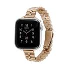 Half-Round Three-Bead Metal Watch Band For Apple Watch Series 8&7 41mm / SE 2&6&SE&5&4 40mm / 3&2&1 38mm(Rose Gold) - 1