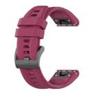 For Garmin EPIX Gen2 22mm Silicone Solid Color Watch Band(Burgundy) - 1