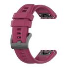 For Garmin Instinct 2 22mm Silicone Solid Color Watch Band(Burgundy) - 1