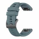 For Garmin Fenix 6 22mm Silicone Solid Color Watch Band(Rock Cyan) - 1