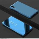 Electroplating Mirror Horizontal Flip Leather Case for Huawei Y5 2019 with Holder(Blue) - 1