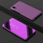Electroplating Mirror Horizontal Flip Leather Case for Huawei Y5 2019 with Holder(Purple) - 1