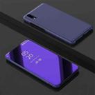 Electroplating Mirror Horizontal Flip Leather Case for Huawei Y5 2019 with Holder(Violet blue) - 1