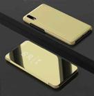 Electroplating Mirror Horizontal Flip Leather Case for Huawei Y5 2019 with Holder(Gold) - 1