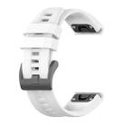 For Garmin Fenix 7X Solar 26mm Silicone Sport Pure Color Watch Band(White) - 1