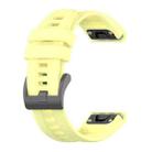 For Garmin Fenix 6X 26mm Silicone Sport Pure Color Watch Band(Yellow) - 1