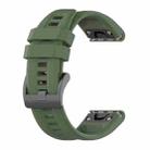 For Garmin Fenix 3 26mm Silicone Sport Pure Color Watch Band(Dark Green) - 1