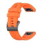 For Garmin Fenix 3 HR 26mm Silicone Sport Pure Color Watch Band(Orange) - 1