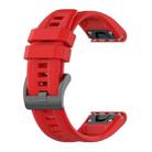 For Garmin Fenix 3 HR 26mm Silicone Sport Pure Color Watch Band(Red) - 1