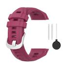 For Garmin instinct 2S 20mm Silicone Solid Color Watch Band(Burgundy) - 1