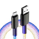 XJ-84 USB to Micro USB Aluminium Alloy RGB Stream Light Fast Charging Data Cable, Length: 1m - 1