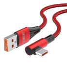 ENKAY 66W USB to USB-C / Type-C Elbow 6A Full Protocol Fast Charging Data Cable, Length:1m(Red) - 1
