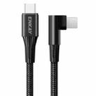 ENKAY PD 20W 3A USB-C / Type-C to 8 Pin Elbow Fast Charging Nylon Braided Data Cable, Length:1m(Black) - 1