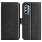 For Motorola Moto G 5G 2022 Dual-side Magnetic Buckle Leather Phone Case(Black) - 1