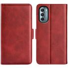 For Motorola Moto G 5G 2022 Dual-side Magnetic Buckle Leather Phone Case(Red) - 1