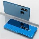 Electroplating Mirror Horizontal Flip Leather Case for OPPO Realme 3 Pro , with Holder(Blue) - 1