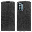 For Motorola Moto G 5G 2022 R64 Texture Vertical Flip Leather Phone Case(Black) - 1