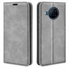 For Nokia X100 Retro-skin Magnetic Suction Leather Phone Case(Grey) - 1