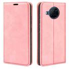For Nokia X100 Retro-skin Magnetic Suction Leather Phone Case(Pink) - 1