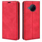 For Nokia X100 Retro-skin Magnetic Suction Leather Phone Case(Red) - 1