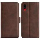 For Sharp Aquos Simple Sumaho 6 Dual-side Magnetic Buckle Leather Phone Case(Brown) - 1