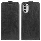 For Motorola Moto G52 4G R64 Texture Vertical Flip Leather Phone Case(Black) - 1