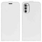 For Motorola Moto G52 4G R64 Texture Vertical Flip Leather Phone Case(White) - 1