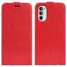 For Motorola Moto G52 4G R64 Texture Vertical Flip Leather Phone Case(Red) - 1