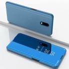 Electroplating Mirror Horizontal Flip Leather Case for One Plus 7 ,  with Holder(Blue) - 1