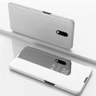 Electroplating Mirror Horizontal Flip Leather Case for One Plus 7 ,  with Holder(Silver) - 1