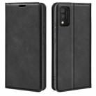 For TCL 30T Retro-skin  Magnetic Suction Leather Phone Case(Black) - 1