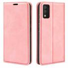 For TCL 30T Retro-skin  Magnetic Suction Leather Phone Case(Pink) - 1