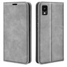 For TCL 30Z Retro-skin Magnetic Suction Leather Phone Case(Grey) - 1